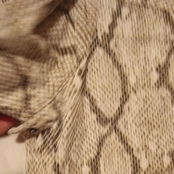 She + Sky Black and White Snake Print Jean Jacket - Picture 13 of 16